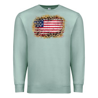 Seafoam america leopard glitter flag Premium Sweatshirt - Zillion Design Studio