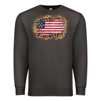Smoke america leopard glitter flag Premium Sweatshirt - Zillion Design Studio