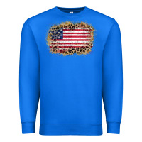 True Royal america leopard glitter flag Premium Sweatshirt - Zillion Design Studio