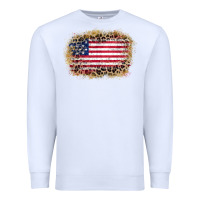 White america leopard glitter flag Premium Sweatshirt - Zillion Design Studio