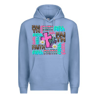 Colony Blue faith with cross Premium Hoodie - AdoDesignShop