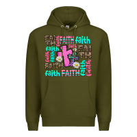 Army Green faith with cross Premium Hoodie - AdoDesignShop