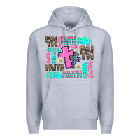 Heather Grey faith with cross Premium Hoodie - AdoDesignShop
