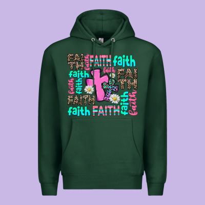 Faith With Cross Premium Hoodie Designed By Adodesignshop