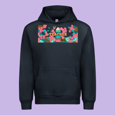 Teacher Floral Pencil Libbey Glass Urban Hoodie Designed By Bundleandbundleshop