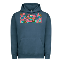 Pigment Midnight Navy teacher floral pencil libbey glass Urban Hoodie - BundleAndBundleShop