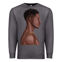 Charcoal Heather afro black man Premium Sweatshirt - texasbilliewilder