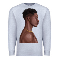 Heather Grey afro black man Premium Sweatshirt - texasbilliewilder