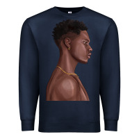 Navy afro black man Premium Sweatshirt - texasbilliewilder