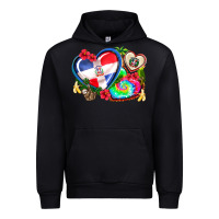 Black western leopard  dominican republic  hearts Urban Hoodie - AdoDesignShop