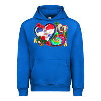 Cobalt western leopard  dominican republic  hearts Urban Hoodie - AdoDesignShop