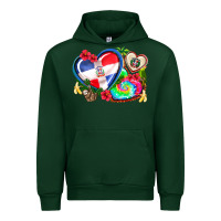 Forest Green western leopard  dominican republic  hearts Urban Hoodie - AdoDesignShop