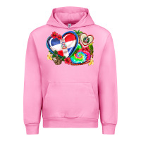 Fuchsia Pink western leopard  dominican republic  hearts Urban Hoodie - AdoDesignShop
