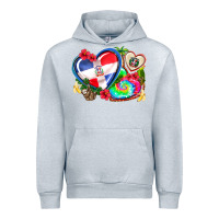 Heather Grey western leopard  dominican republic  hearts Urban Hoodie - AdoDesignShop