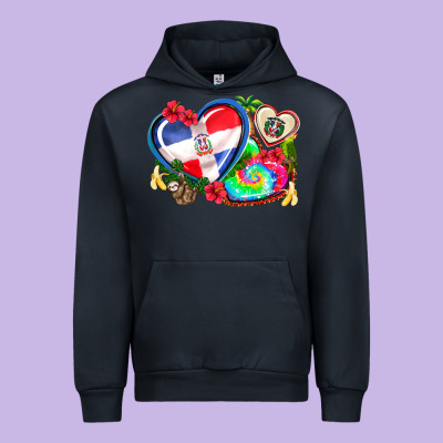 Western Leopard  Dominican Republic  Hearts Urban Hoodie Designed By Adodesignshop