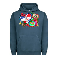 Pigment Midnight Navy western leopard  dominican republic  hearts Urban Hoodie - AdoDesignShop