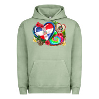 Pigment Oil Green western leopard  dominican republic  hearts Urban Hoodie - AdoDesignShop