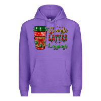 Purple flannels lattes leggings Premium Hoodie - BundleAndBundleShop