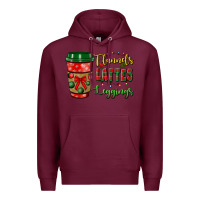 Burgundy flannels lattes leggings Premium Hoodie - BundleAndBundleShop
