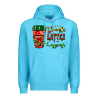 Ocean Blue flannels lattes leggings Premium Hoodie - BundleAndBundleShop