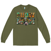 Army Green show mom baby cow Long Sleeve Tee - BarkalooDesign