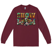Burgundy show mom baby cow Long Sleeve Tee - BarkalooDesign