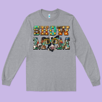 Show Mom Baby Cow Long Sleeve Tee Designed By Barkaloodesign