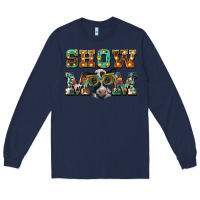 Navy show mom baby cow Long Sleeve Tee - BarkalooDesign