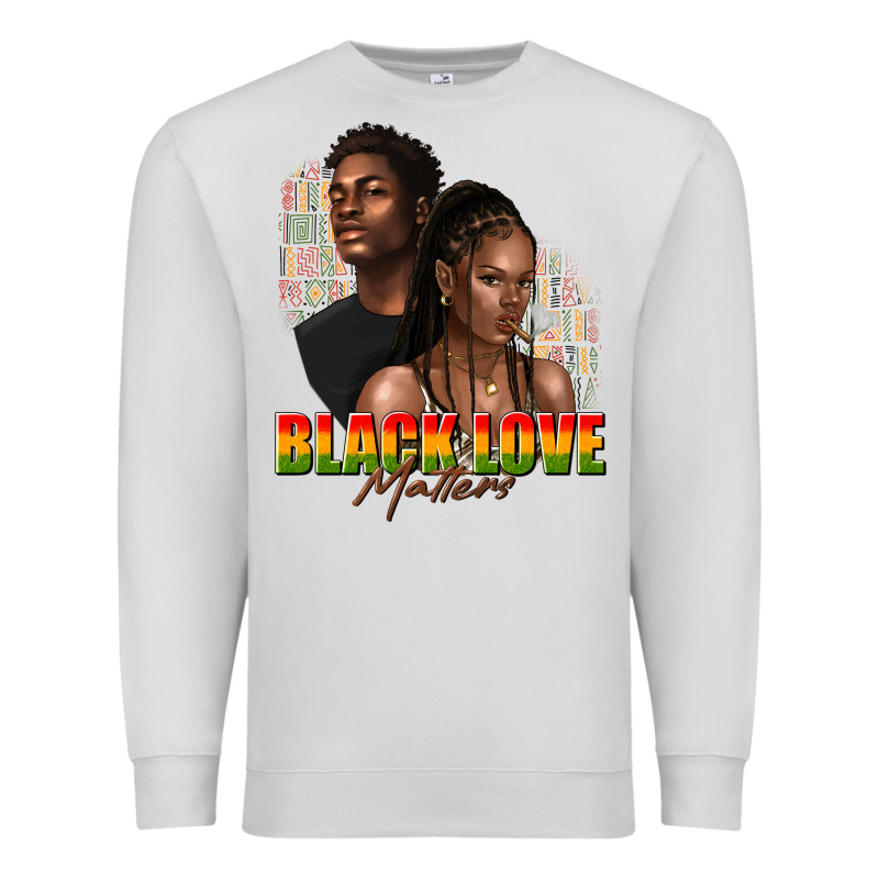 Afro Black Love Matters Premium Sweatshirt by texasbilliewilder | Teevron