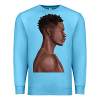 Ocean Blue afro black man Premium Sweatshirt - texasbilliewilder