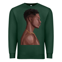 Sports Green afro black man Premium Sweatshirt - texasbilliewilder