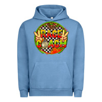 Pigment Pebble Blue Race coach with leopard and peace hand Urban Hoodie - AdoDesignShop