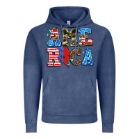 Vintage Denim america with heart Vintage Hoodie - AdoDesignShop