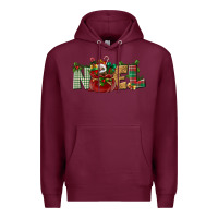 Burgundy noel Premium Hoodie - BundleAndBundleShop