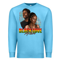 Ocean Blue afro black love matters Premium Sweatshirt - texasbilliewilder