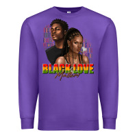 Purple afro black love matters Premium Sweatshirt - texasbilliewilder