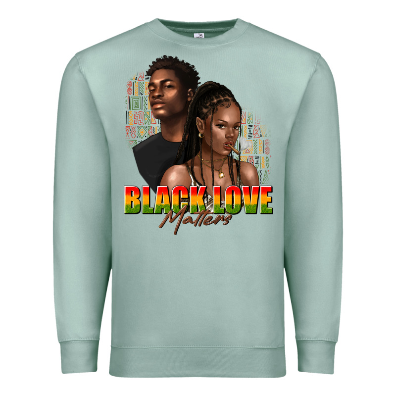 Afro Black Love Matters Premium Sweatshirt by texasbilliewilder | Teevron