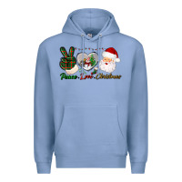 Colony Blue peace love christmas Premium Hoodie - BundleAndBundleShop