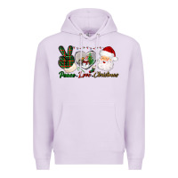 Lilac peace love christmas Premium Hoodie - BundleAndBundleShop