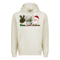 Oatmeal Heather peace love christmas Premium Hoodie - BundleAndBundleShop