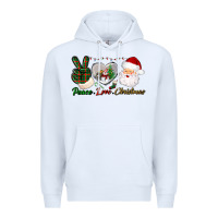 White peace love christmas Premium Hoodie - BundleAndBundleShop