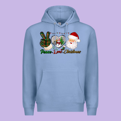 Peace Love Christmas Premium Hoodie Designed By Bundleandbundleshop