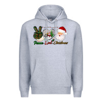 Heather Grey peace love christmas Premium Hoodie - BundleAndBundleShop