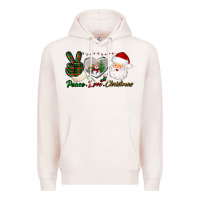 Pale Pink peace love christmas Premium Hoodie - BundleAndBundleShop
