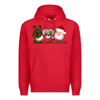 Red peace love christmas Premium Hoodie - BundleAndBundleShop