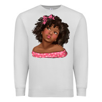 Dove Grey afro black girlchild kiss with bow Premium Sweatshirt - texasbilliewilder