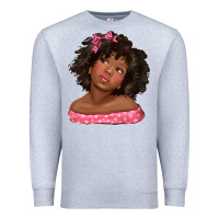 Heather Grey afro black girlchild kiss with bow Premium Sweatshirt - texasbilliewilder