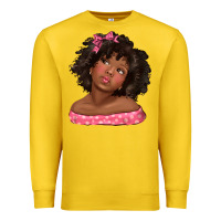 Lemon afro black girlchild kiss with bow Premium Sweatshirt - texasbilliewilder