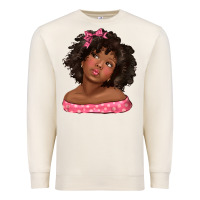 Sandshell afro black girlchild kiss with bow Premium Sweatshirt - texasbilliewilder