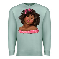Seafoam afro black girlchild kiss with bow Premium Sweatshirt - texasbilliewilder